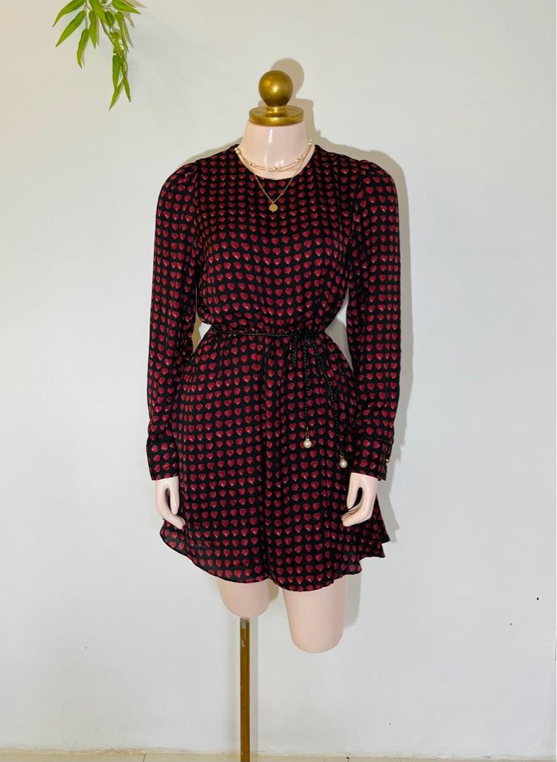 Zara heart print dress 2025