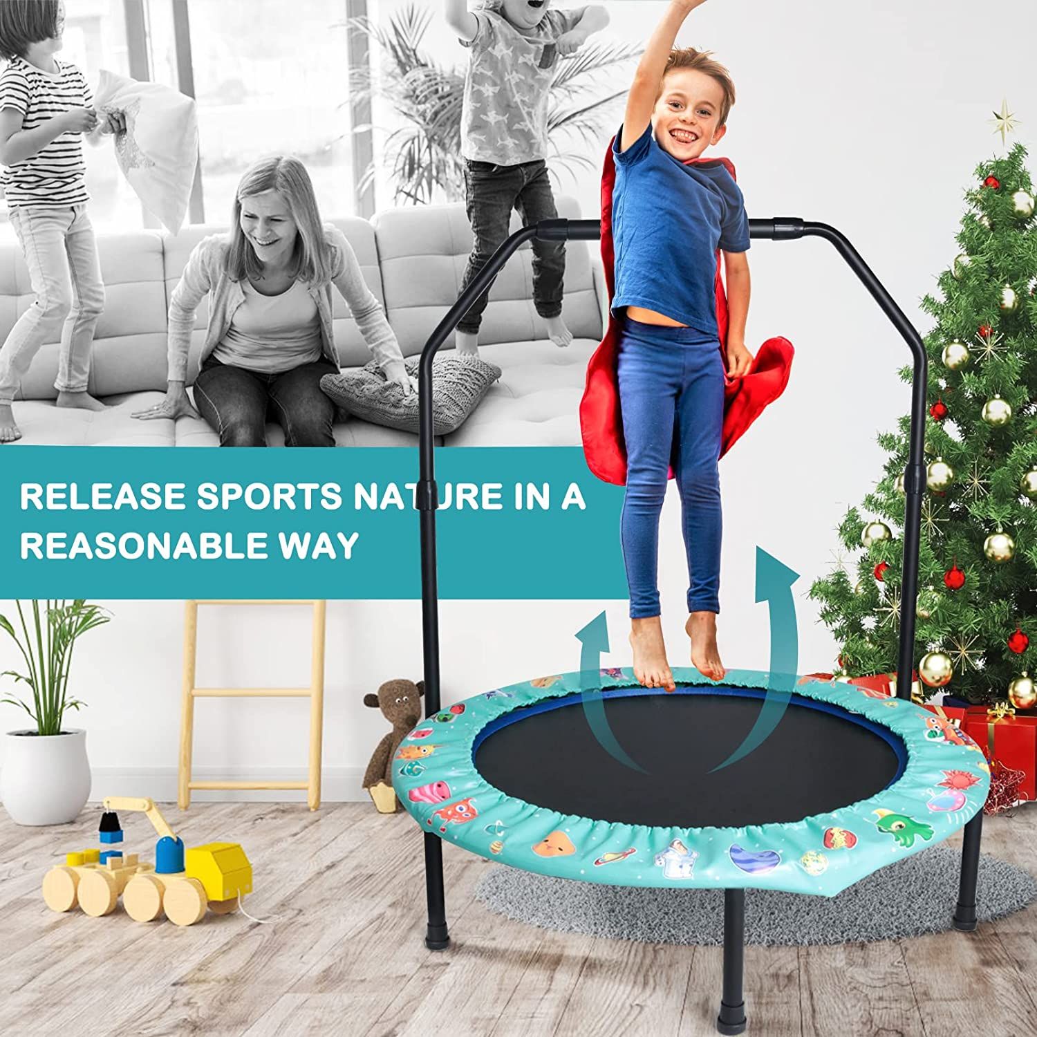 Exercise trampoline handle online