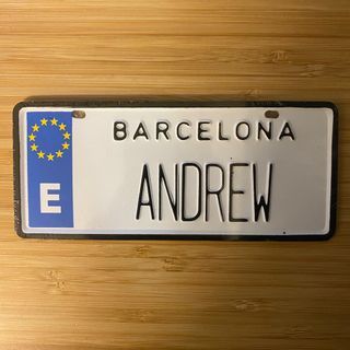 西班牙 姓名車牌 Andrew