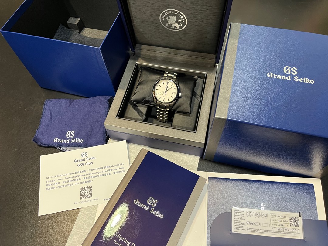 ❤️台南Grand Seiko 19萬雪花藍針全新日本製GS 機械錶手錶錶勞力士SBGA211, 名牌精品, 精品手錶在旋轉拍賣