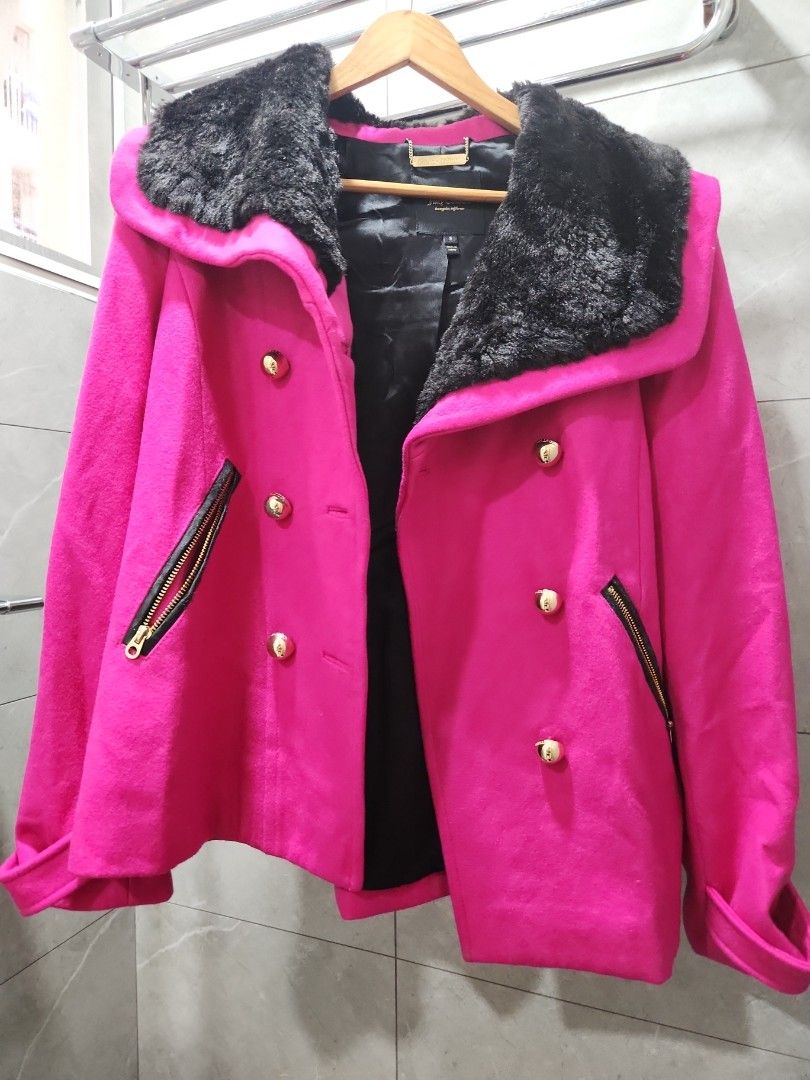 Pink military coat cheap