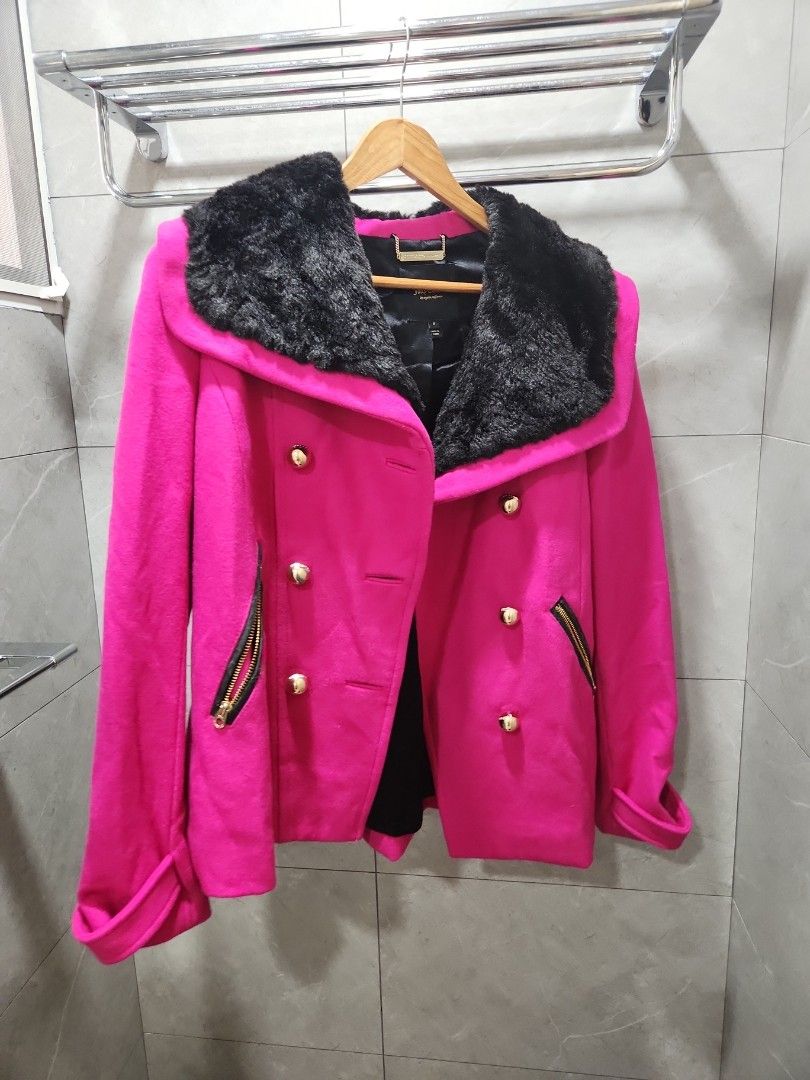 Pink military coat store