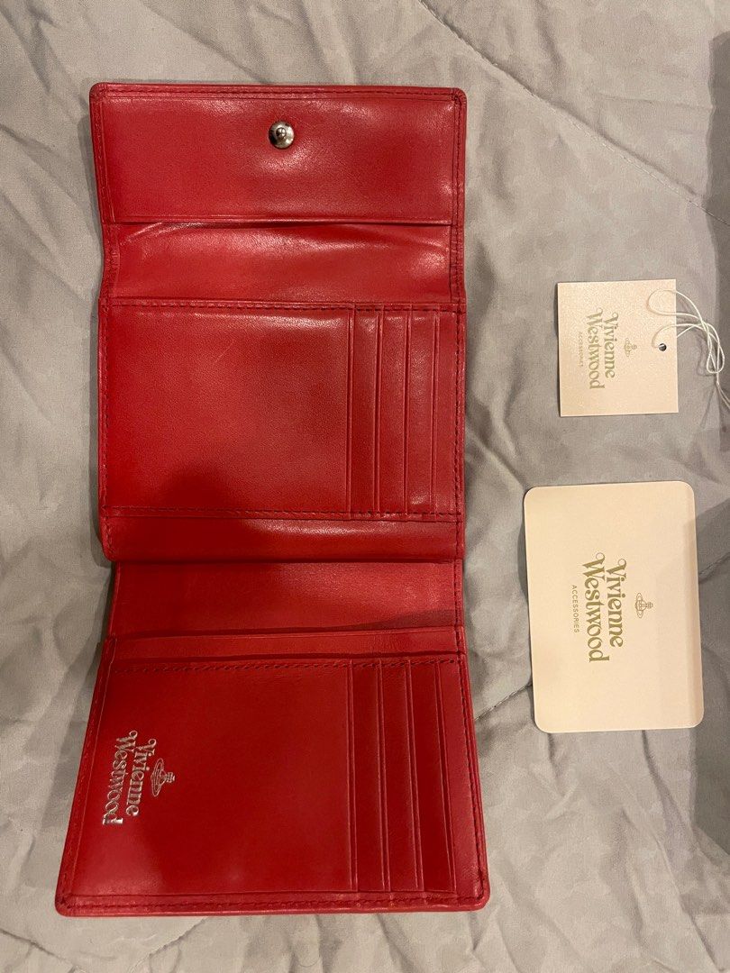 Vivienne Westwood trifold wallet pink leather 9cm×11cm×3cm