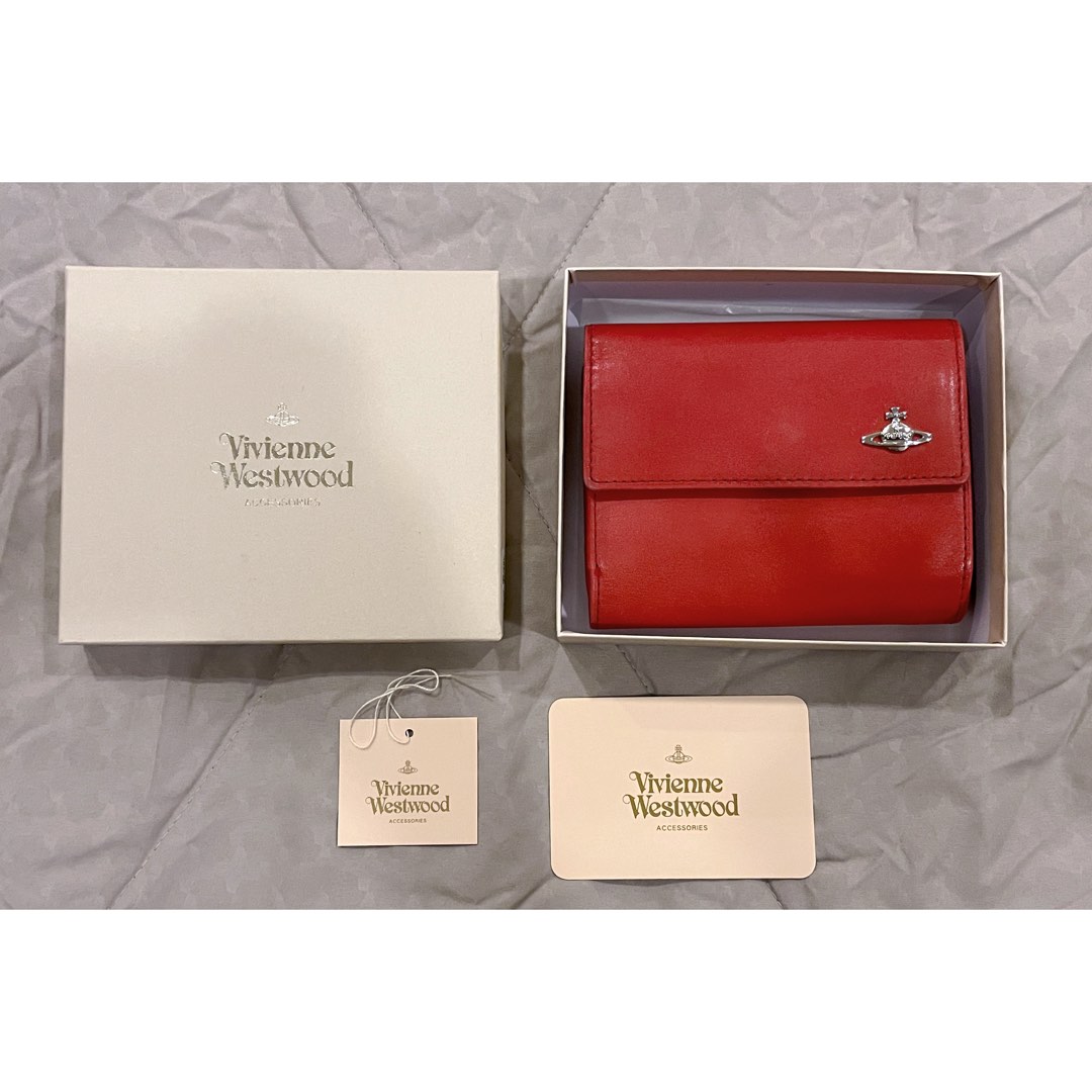 Vivienne Westwood trifold wallet pink leather 9cm×11cm×3cm