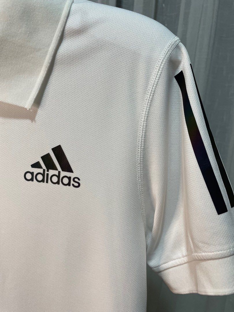 Adidas White Polo Shirt, Men's Fashion, Tops & Sets, Tshirts & Polo