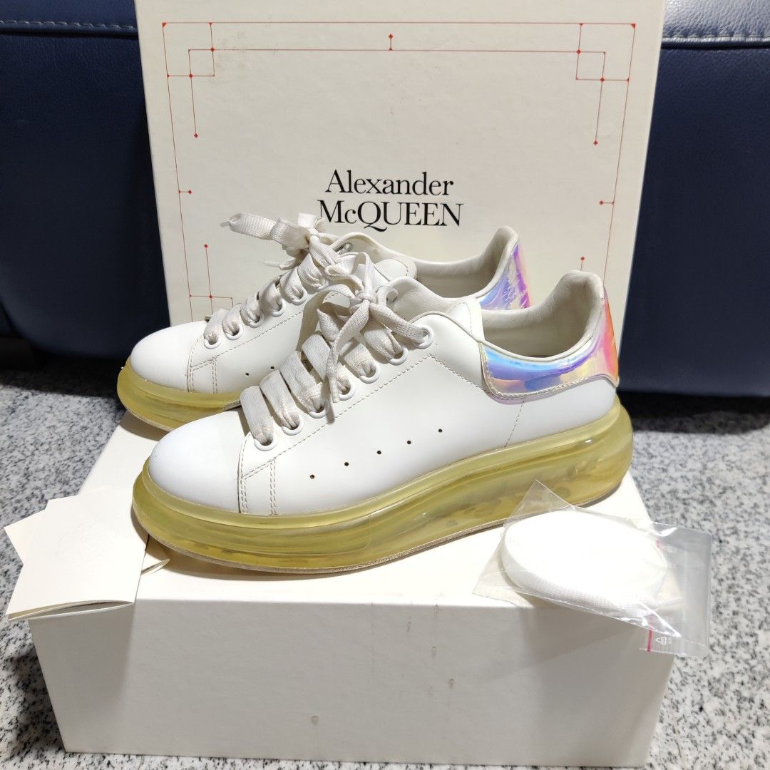 $775 Alexander McQueen Mens White Iridescent Leather Sneaker US 10/ EU 43 |  eBay