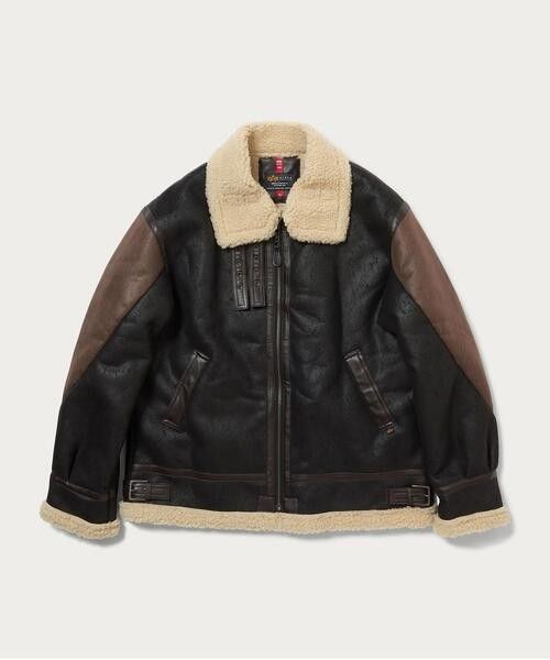 日本🇯🇵Alpha industries x monkey time B-3 leather jacket, 男裝