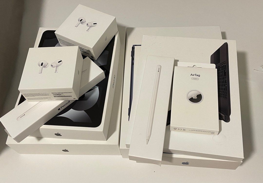 Apple Empty Boxes (Category: Other Accessories) located in Singapore. Submitted by destruction007 (Listing ID 1198133601, Image 1). Description: 2x AirPods Pro Gen1 Box $5 each 2x Apple Pencil Gen 2 Box $5 each 1x AirTags Box $5 each 1x Magic Keyboard iPad 11” Box $10 each 1x MacBook Pro Intel Chip Box $10 each 1x M2 MacBook Air 2022 $15 each.