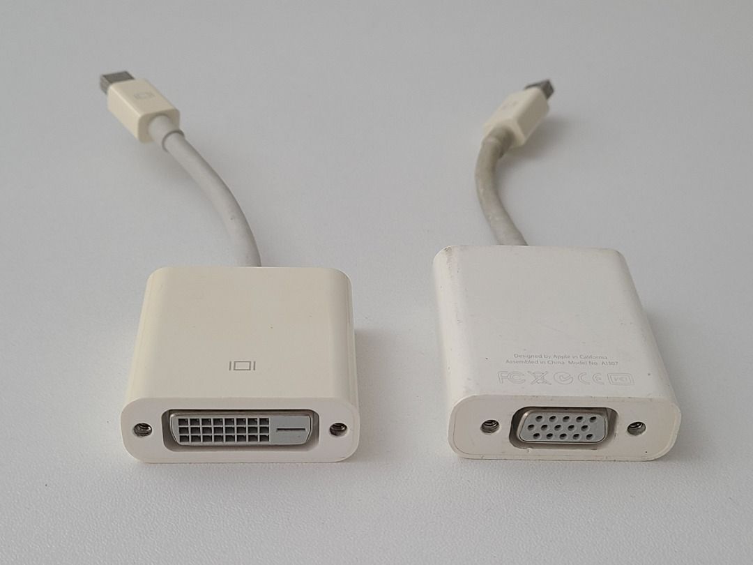 Apple Minidisplay to DVI or VGI Adaptors, 電腦＆科技, 電腦周邊及配件, 電腦線、轉接線及轉換器