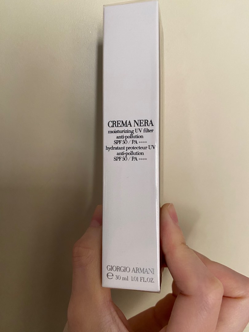 Armani 極致再生濾光抗污染防曬霜Crema Nera Moisturizing UV Filter SPF 50/PA ++++,  美容＆化妝品, 健康及美容- 皮膚護理, 面部- 面部護理- Carousell