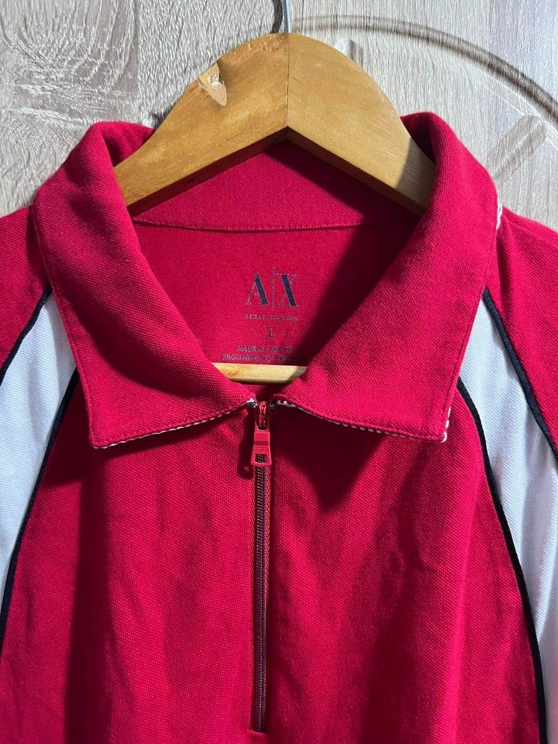 ARMANI EXCHANGE QUARTER ZIP POLO, Men's Fashion, Tops & Sets, Tshirts