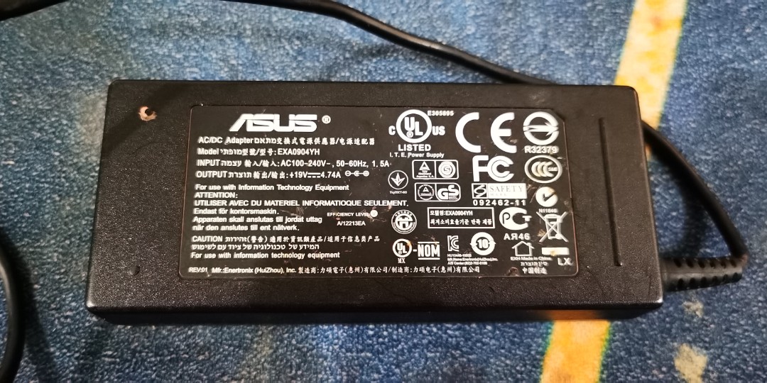 Asus 90 watt adapter, Computers & Tech, Parts & Accessories, Chargers on  Carousell