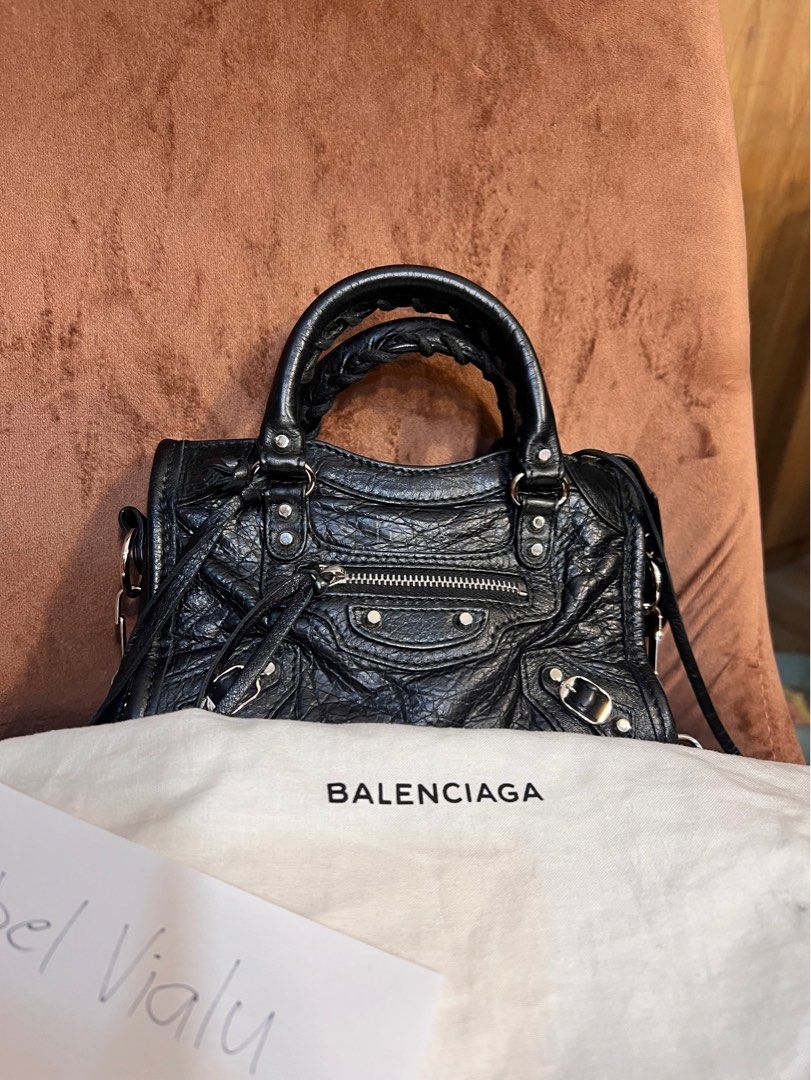 Balenciaga Classic Silver Nano City in Black