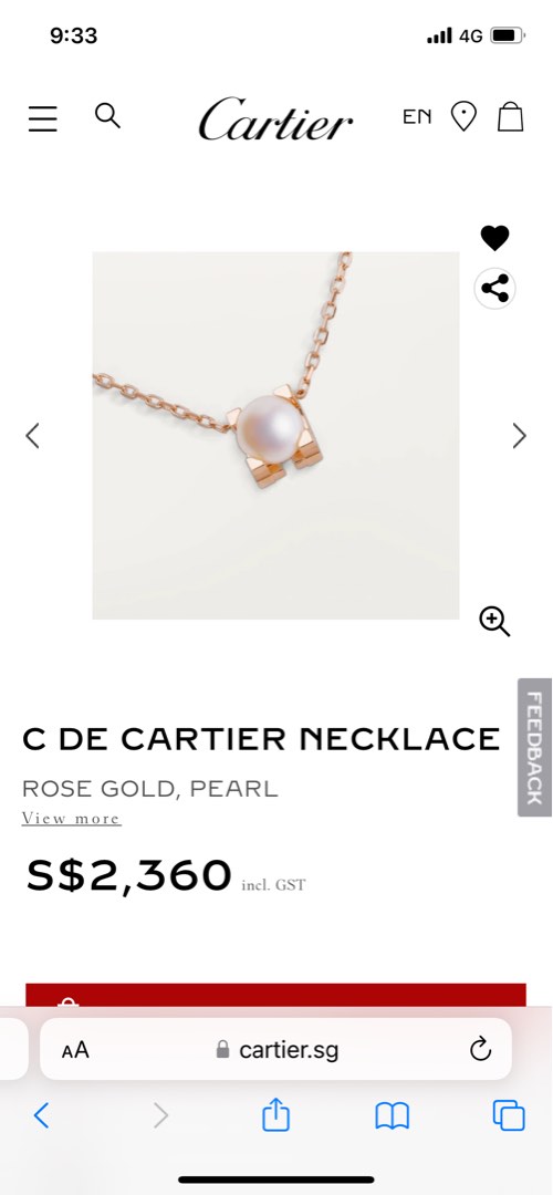 Cartier pearl top necklace prices
