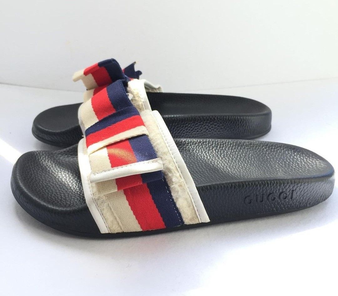 Authentic Gucci Pursuit Bow Slides Luxury Sneakers Footwear on