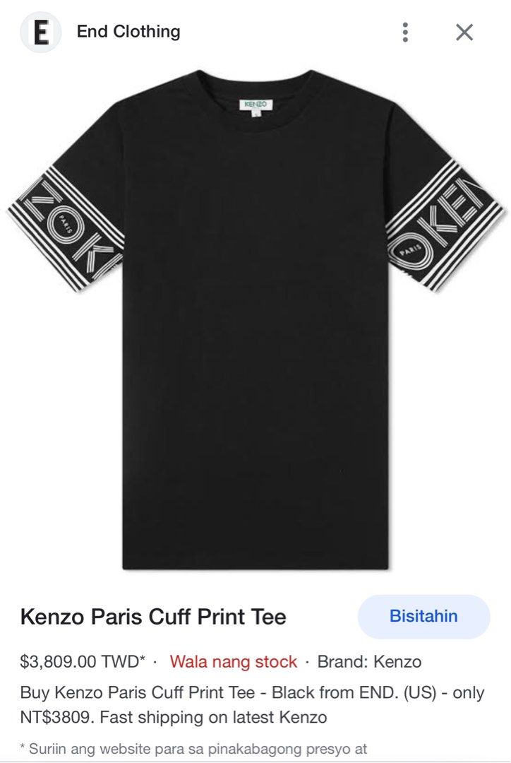 Kenzo paris cuff print tee on sale