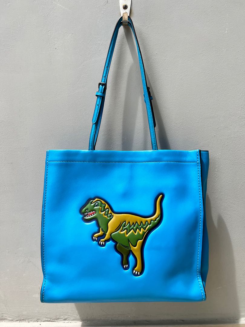 Authentic Rare Coach Dinosaur Leather Tote Bag, Women's Fashion, Bags