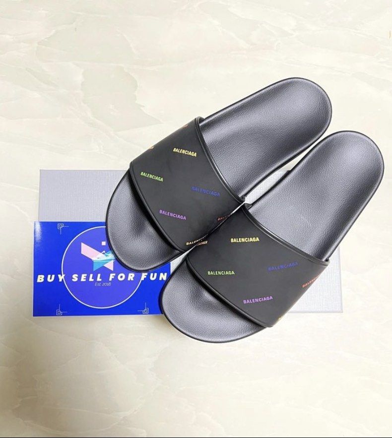 balenciaga rainbow slides