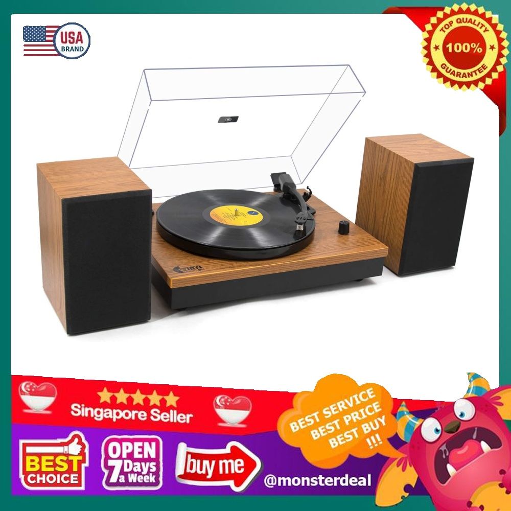 Bluetooth Record Player with Magnetic Cartridge, Belt-Driven Turntable with  Powerful External Speakers, 2-Speed Precision Turntable for 33⅓/45 RPM  Vinyls, Adjustable Counter Weight, and Auto-Stop, Audio, Other Audio  Equipment on Carousell