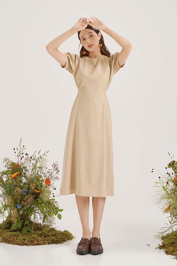 agata midi dress Agata checked silk-twill midi dress - yellow