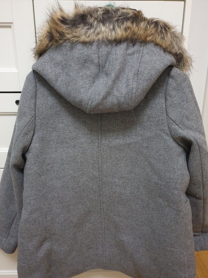 BNWT Zara Girls Smart Wool Winter Coat Jacket with Hood Italian Made Quality Wool