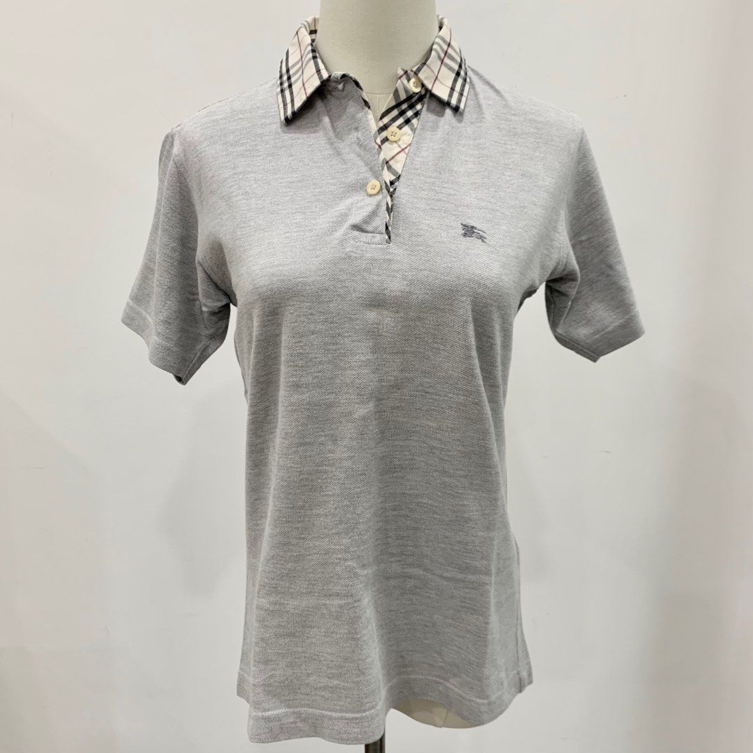Burberry polo shirt womens silver store