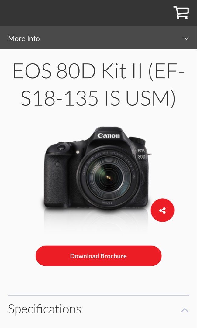 📷 Canon 🇯🇵 EOS 80D DSLR with EF-S 18-135mm IS USM Zoom Kit Lens