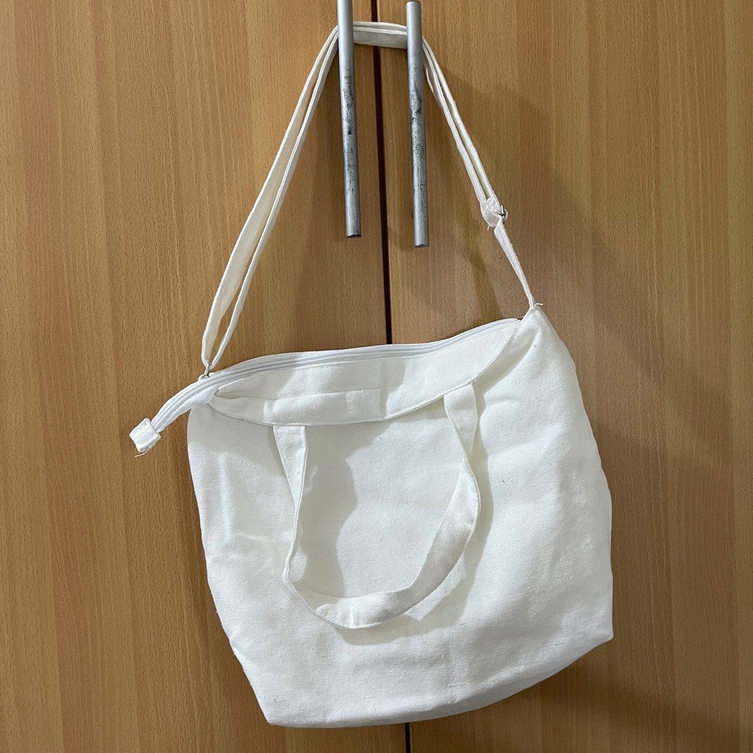 Canvas tote shoulder bag body bag sling bag Women s Fashion Bags Wallets Cross body Bags on Carousell