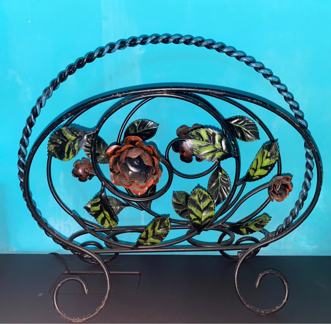 Cast iron magazine storage rack, Furniture & Home Living, Home Decor
