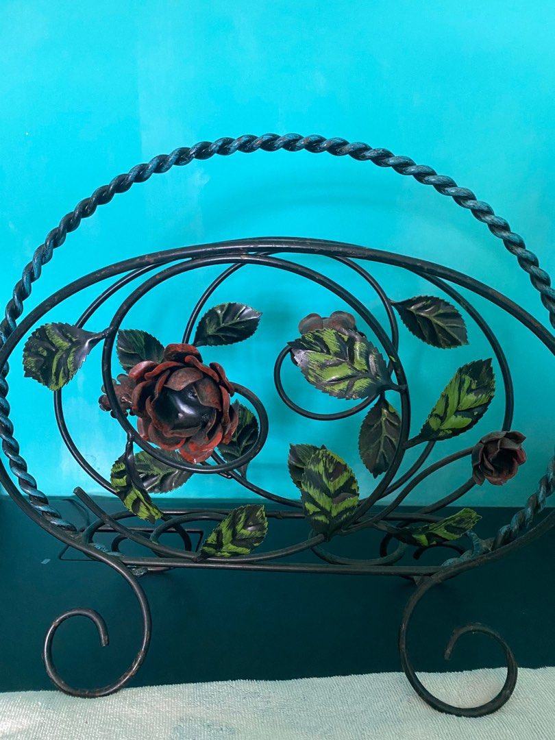 Cast iron magazine storage rack, Furniture & Home Living, Home Decor