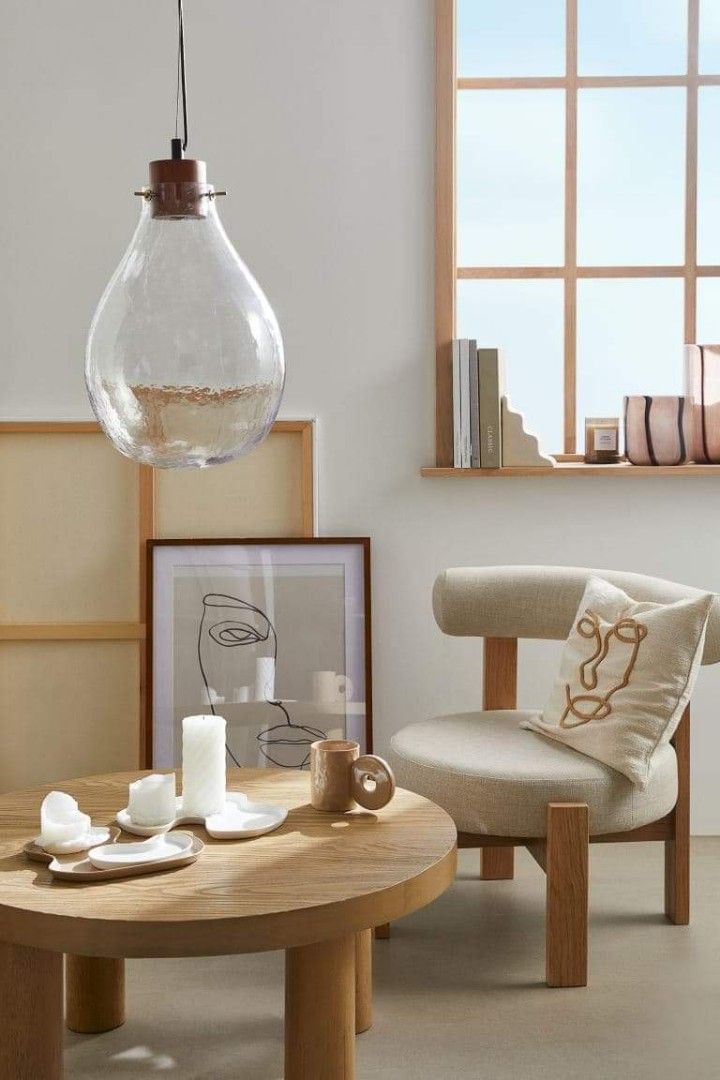 H&m glass cheap pendant light