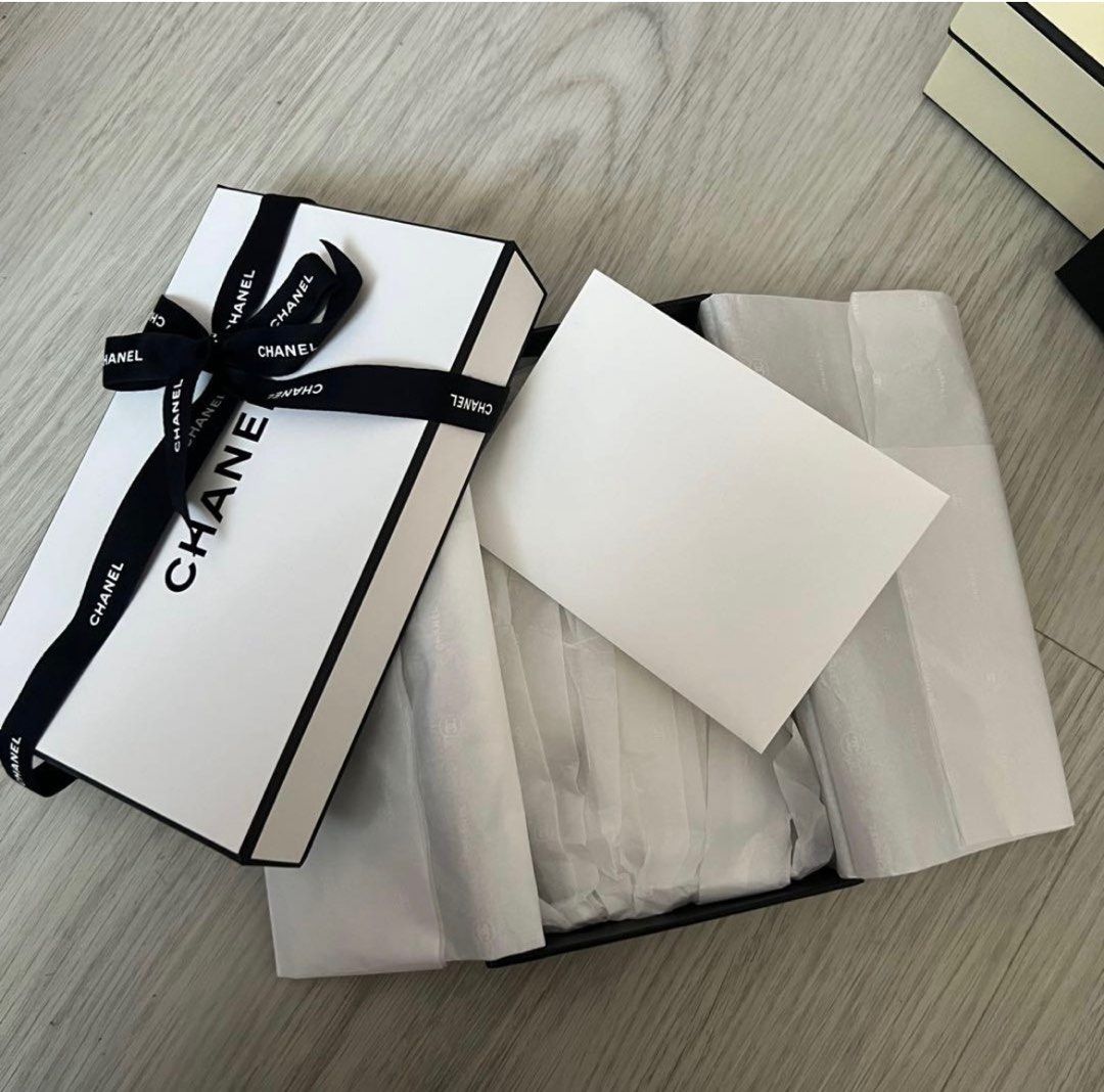 Chanel gift box/ Chanel Christmas gift box, Furniture & Home Living