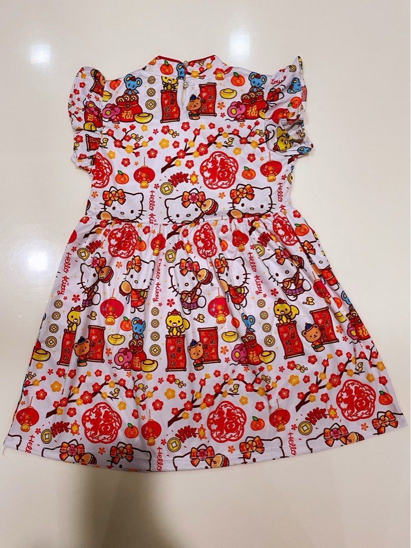 CNY Hello Kitty Dri Fit Cheongsam Girl, Babies & Kids, Babies & Kids ...