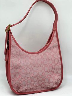 Coach Ergo Medium Shoulder Bag Signature Jacquard Taffy Pink