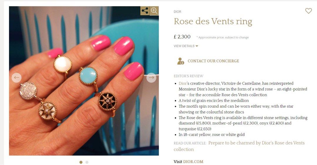 Dior Rose des vents Ring 387438