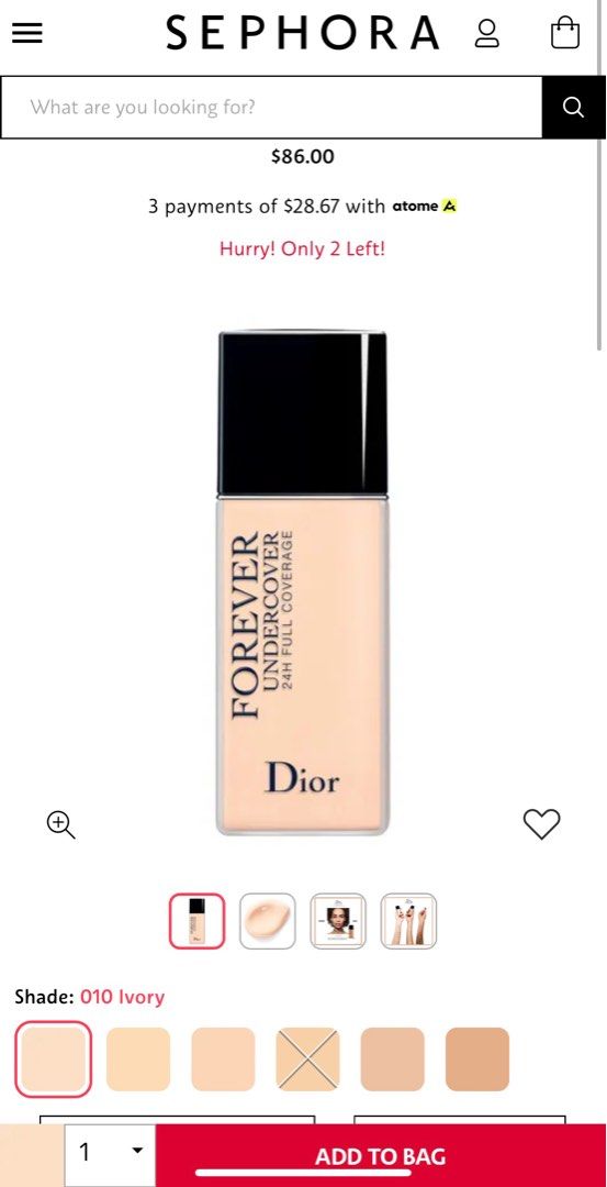 Sephora dior clearance forever undercover