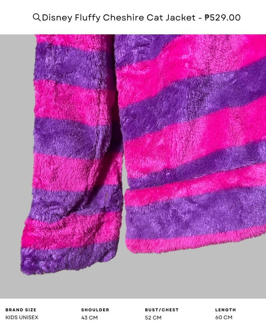 Disney Fluffy Cheshire Cat Jacket ₱529.00, Babies & Kids, Babies