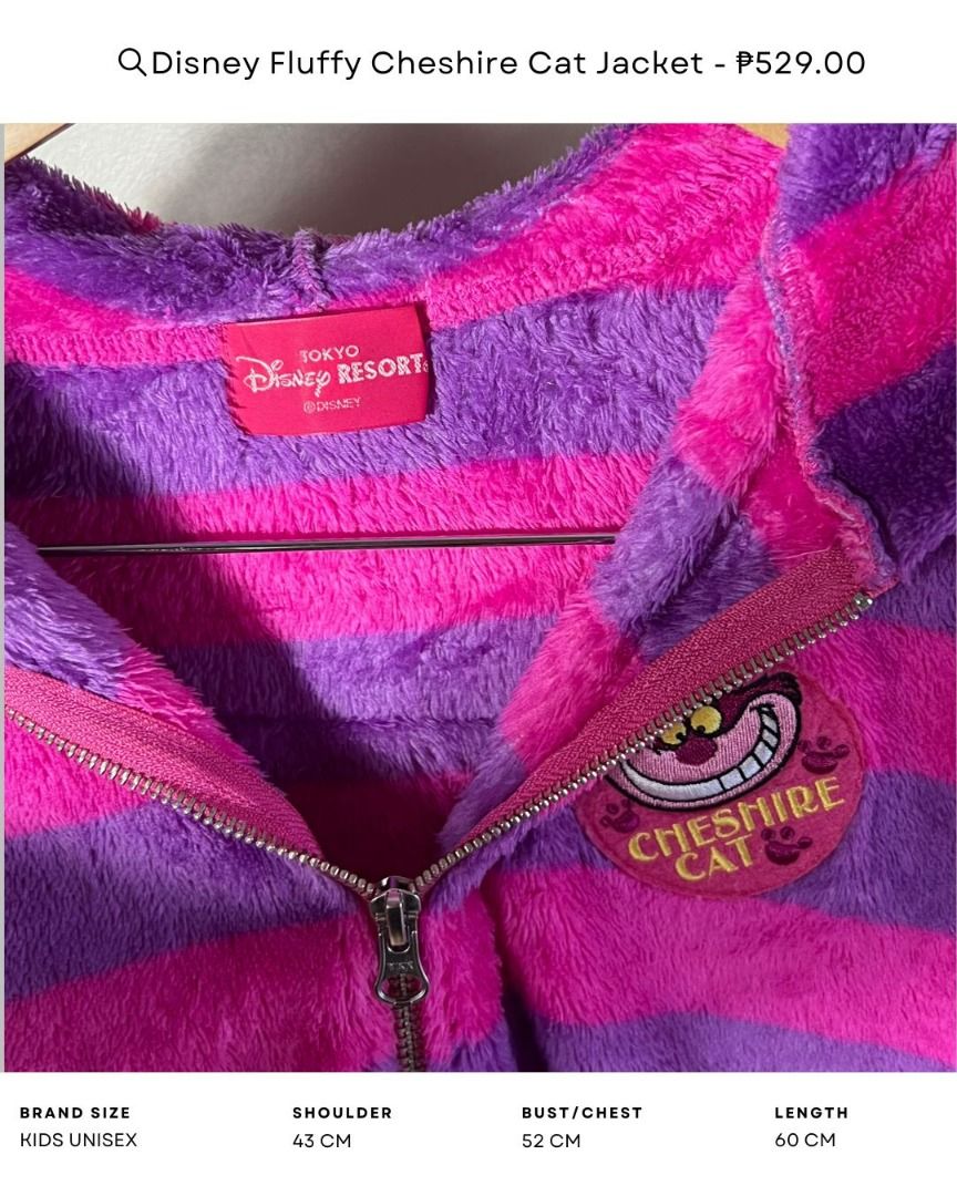 Disney Fluffy Cheshire Cat Jacket ₱529.00, Babies & Kids, Babies