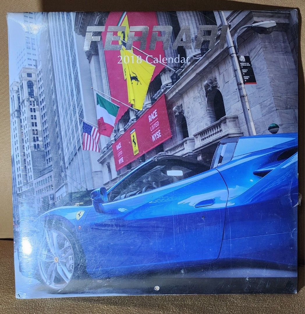 Ferrari 16 Month 2018 Calendar (Category: Other Merchandise) located in Lapu Lapu. Submitted by everydays_needs (Listing ID 1198074752, Image 1). Description: sealed Ferrari 16-month 2018 calendar 12 inches by 12 inches.