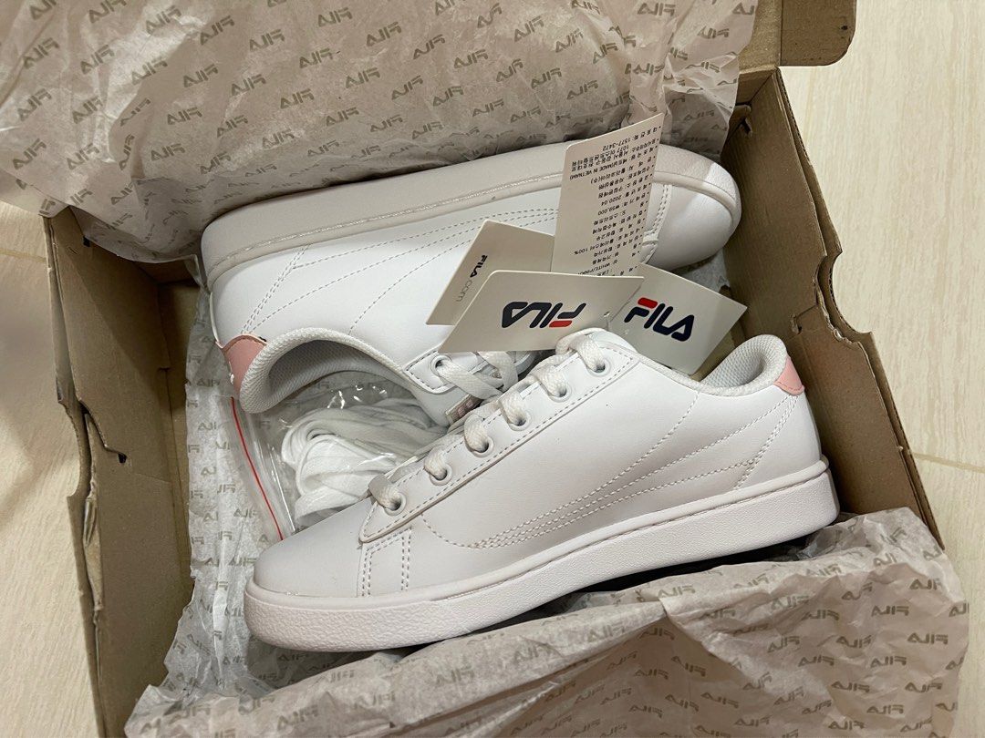 White pink hotsell and gold fila