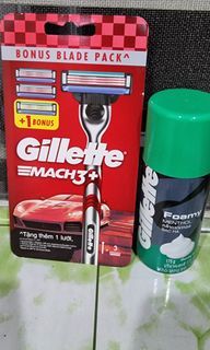 Gillette Mach3+ with shaving foam