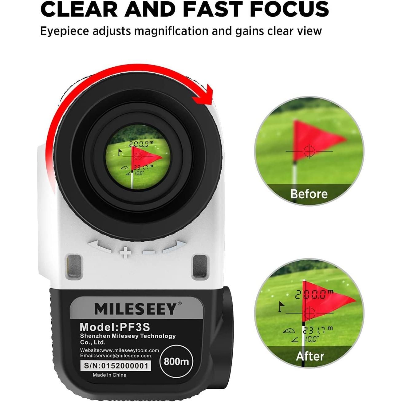 Golf Rangefinder,MiLESEEY Range Finder Golfing with Slope Switch for