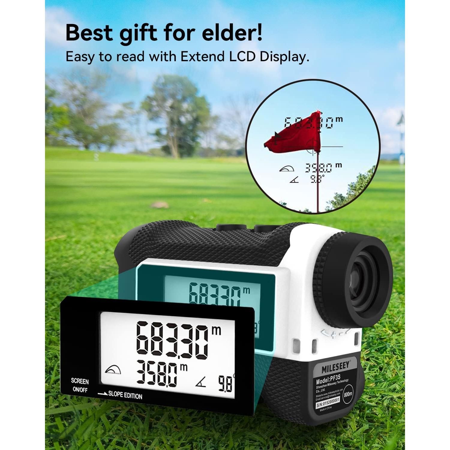 Golf Rangefinder,MiLESEEY Range Finder Golfing with Slope Switch for