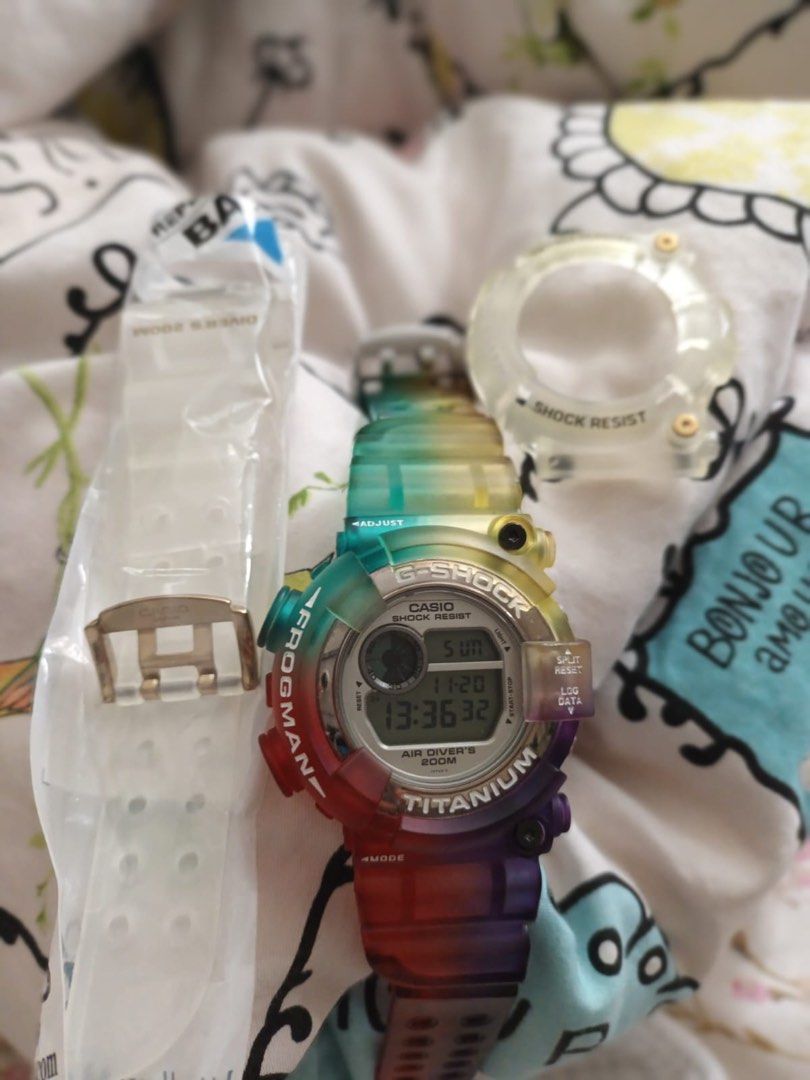 G-shock frogman DW-8201WC 彩虹蛙, 名牌, 手錶- Carousell