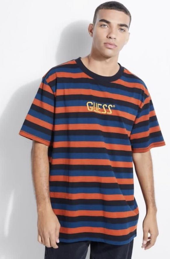Mens striped outlet guess t shirt