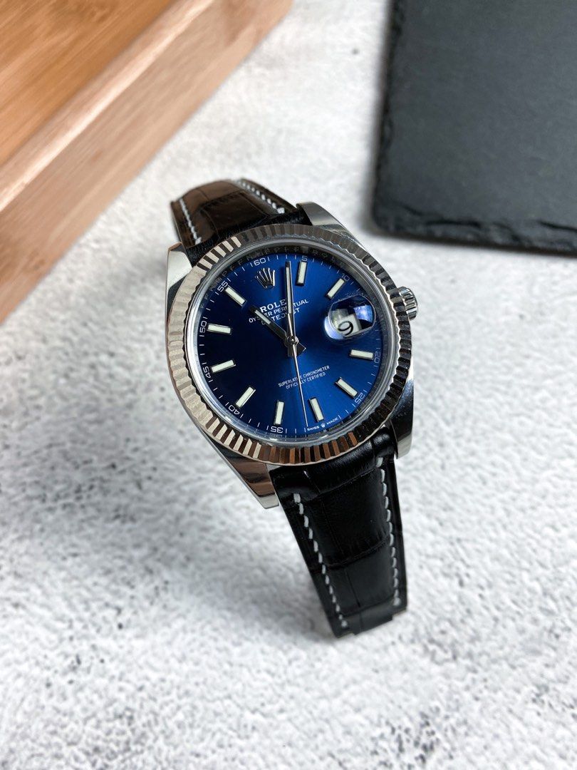 Datejust 41 sales leather strap