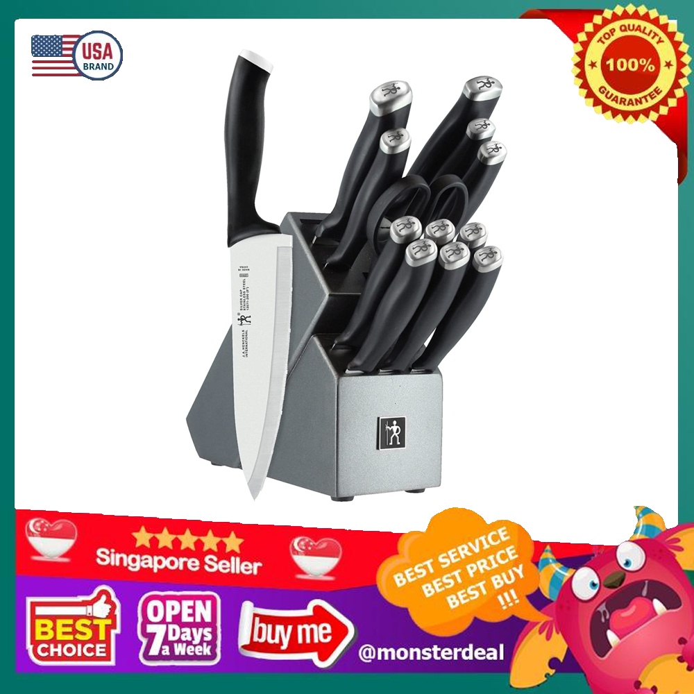 HENCKELS Zwilling J.A. Knife Block Set, Black,14 Piece(13581001