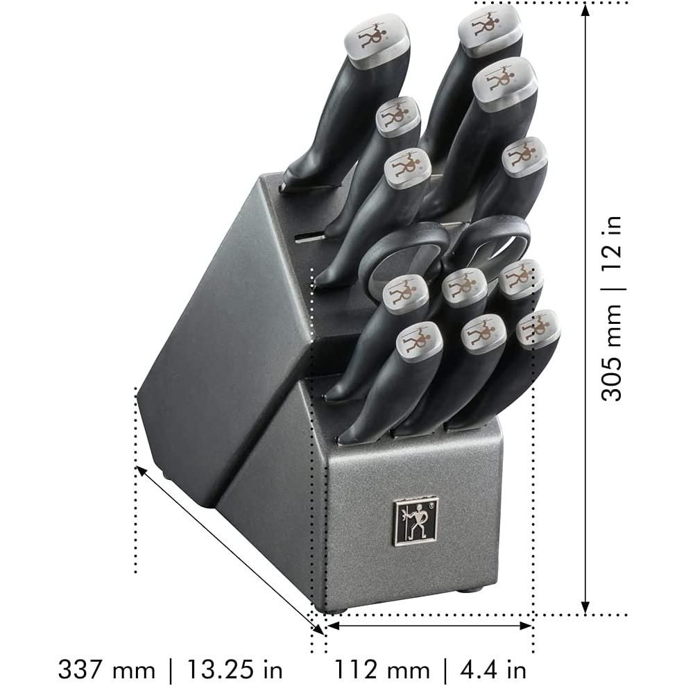 HENCKELS Zwilling J.A. Knife Block Set, Black,14 Piece(13581001