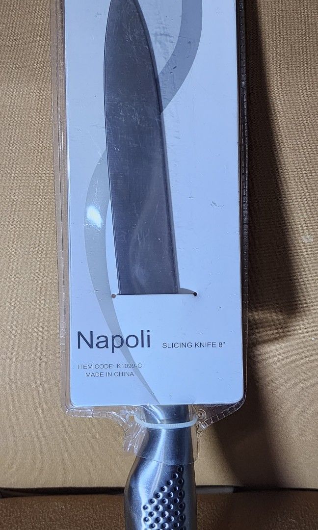 Hosh Napoli Slicing Knife 8" (Category: Knives & Chopping Boards) located in Lapu Lapu. Submitted by everydays_needs (Listing ID 1198078184, Image 1). Description: Hosh Napoli Slicing Knife 8 inches.