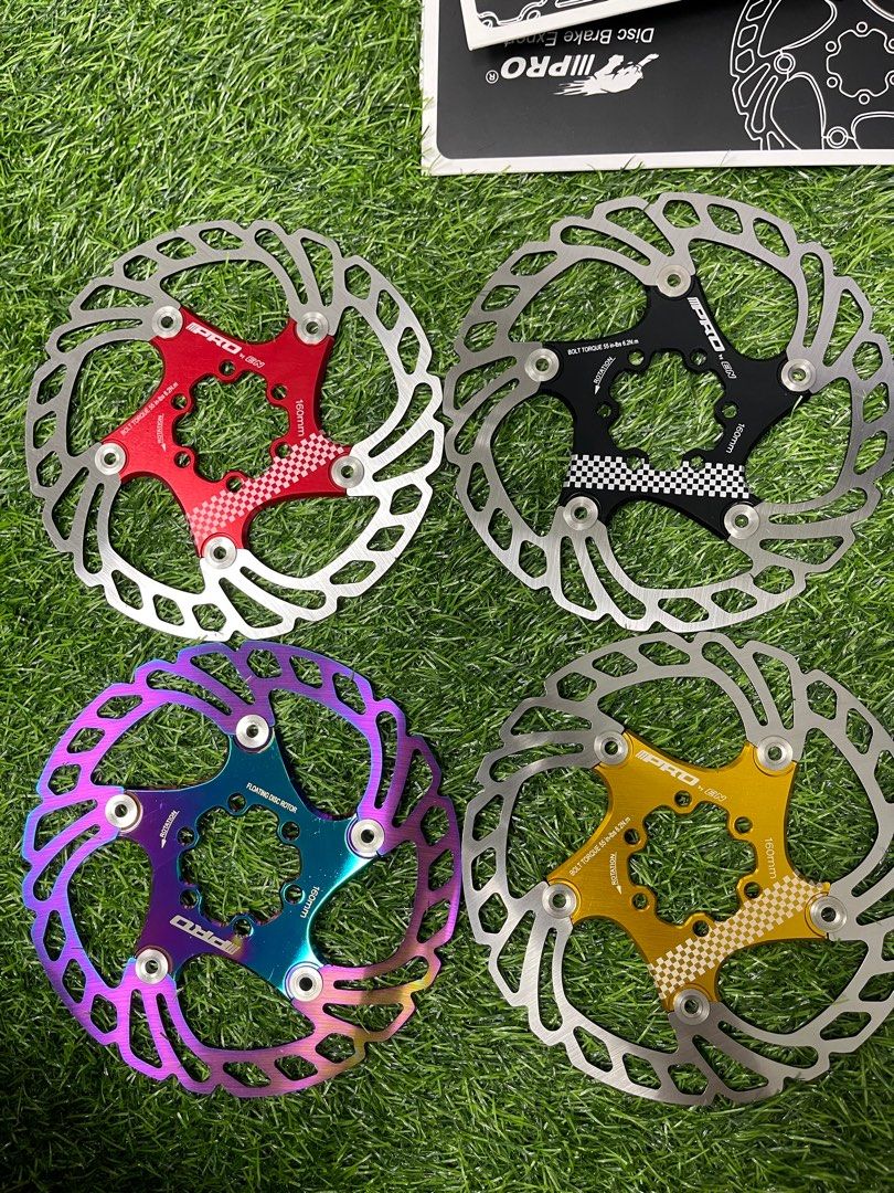 IIIPRO floating disc brake rotor red black gold oilslick for